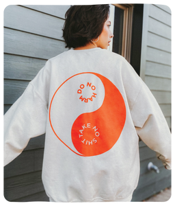 Yin Yang Crewneck - Sand & Coral